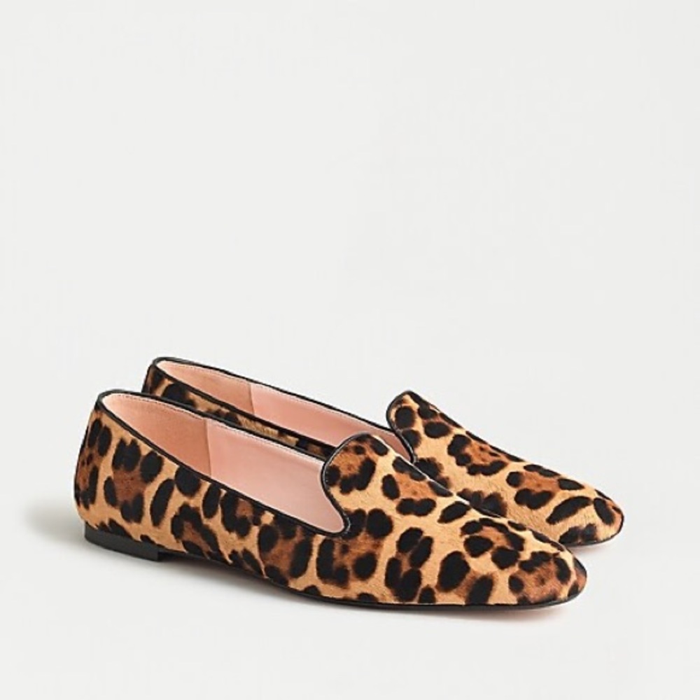J. Crew Smoking Calf Hair Loafer in Leopard